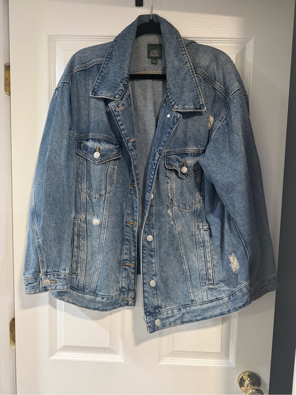 Light Wash Distressed Denim Jacket